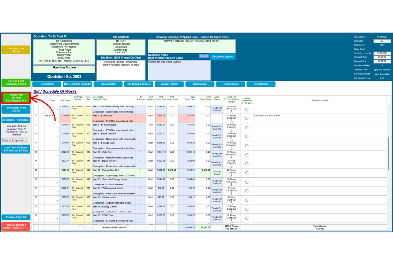 Create A New Quotation